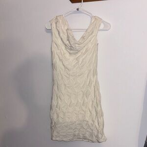 SHEIN Cream Textured Mini Dress